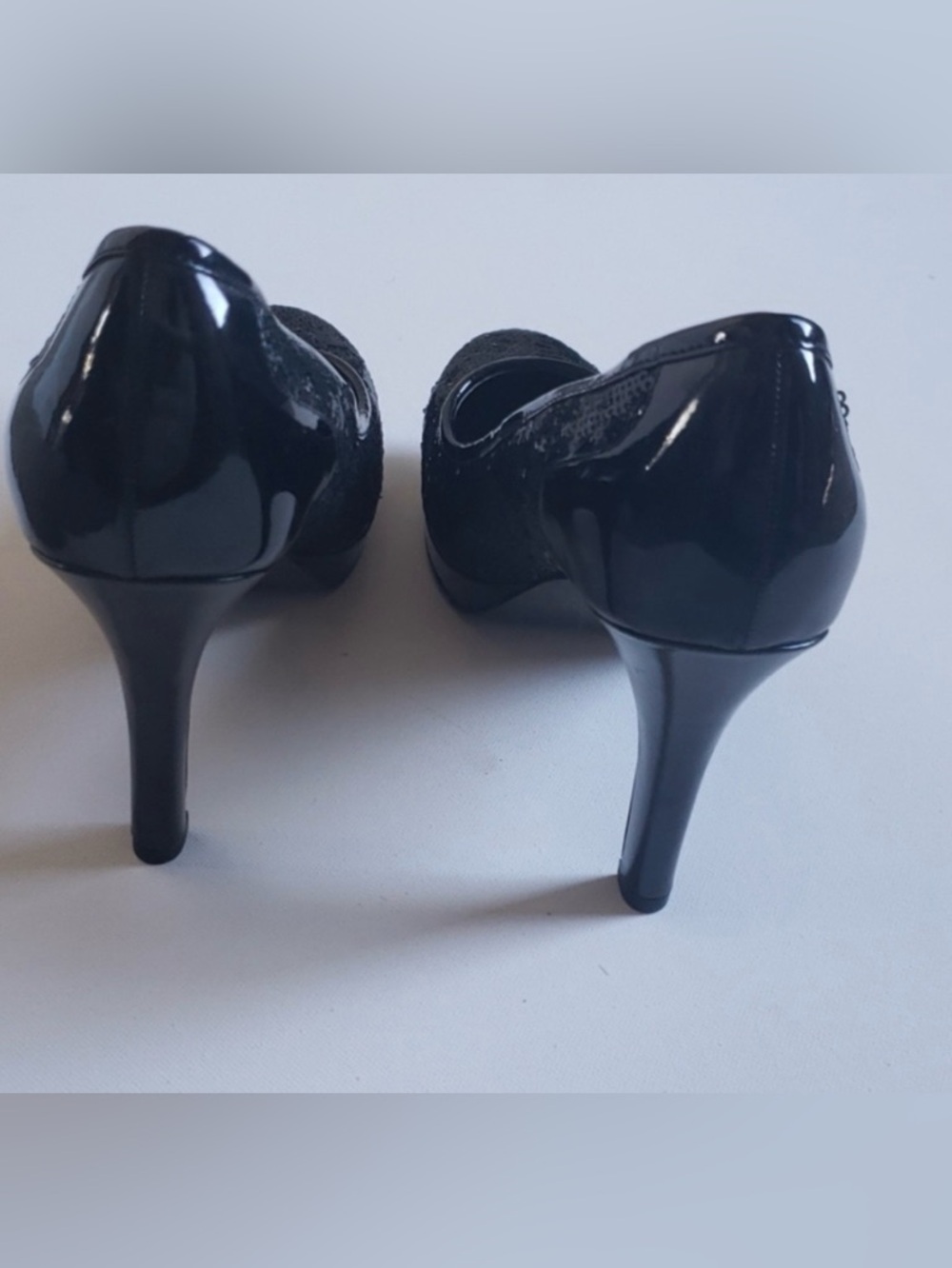 Tahari Black Sequin Cheryl Platform Heels - Picture 12 of 12